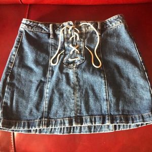Denim mini skirt
